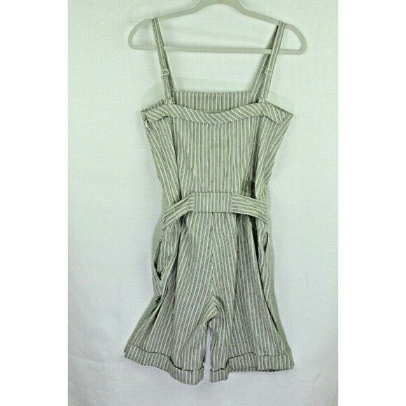 BCBG Maxazria Womens Romper Size 2 Striped Linen NEW - Picture 3 of 6